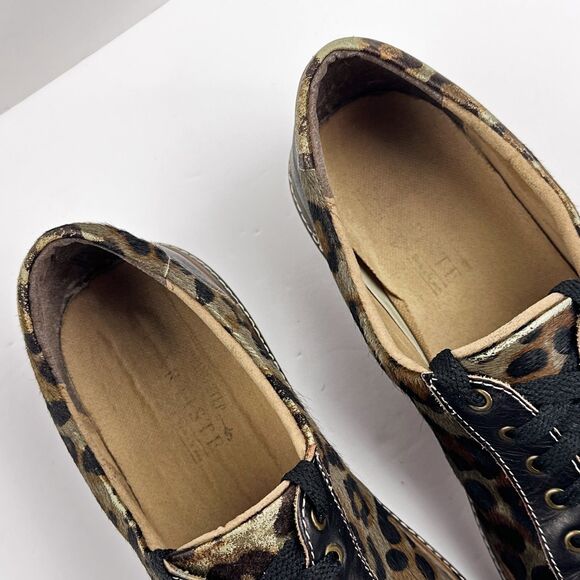 L'Artiste Libbi Leopard Womens 10 EU 41 Print Leather Calf Hair Cap Toe Sneakers - Picture 10 of 11